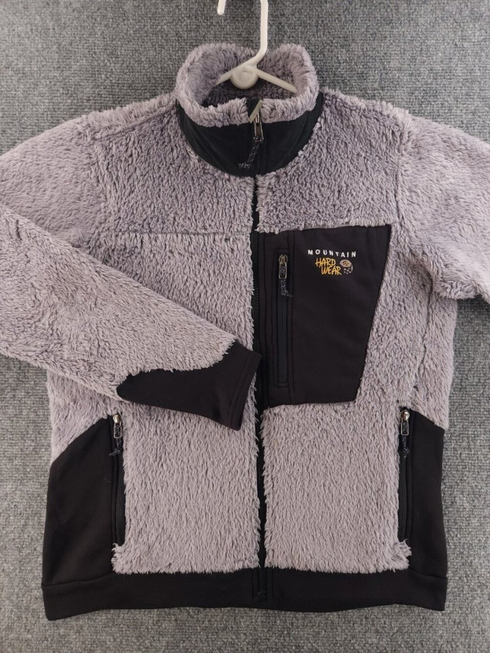 VTG Mountain Hardwear POLARTEC Gray Jacket 10 Fleece Logo Polyester USA Solid